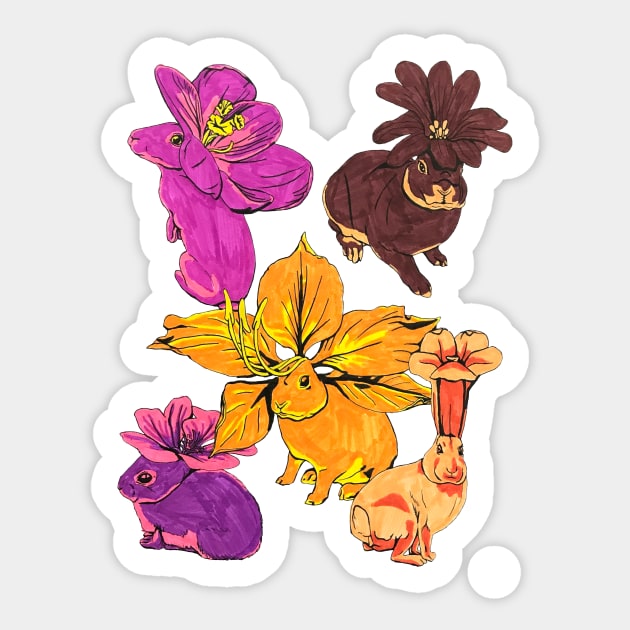 Flower Bunnies Sticker by RaLiz